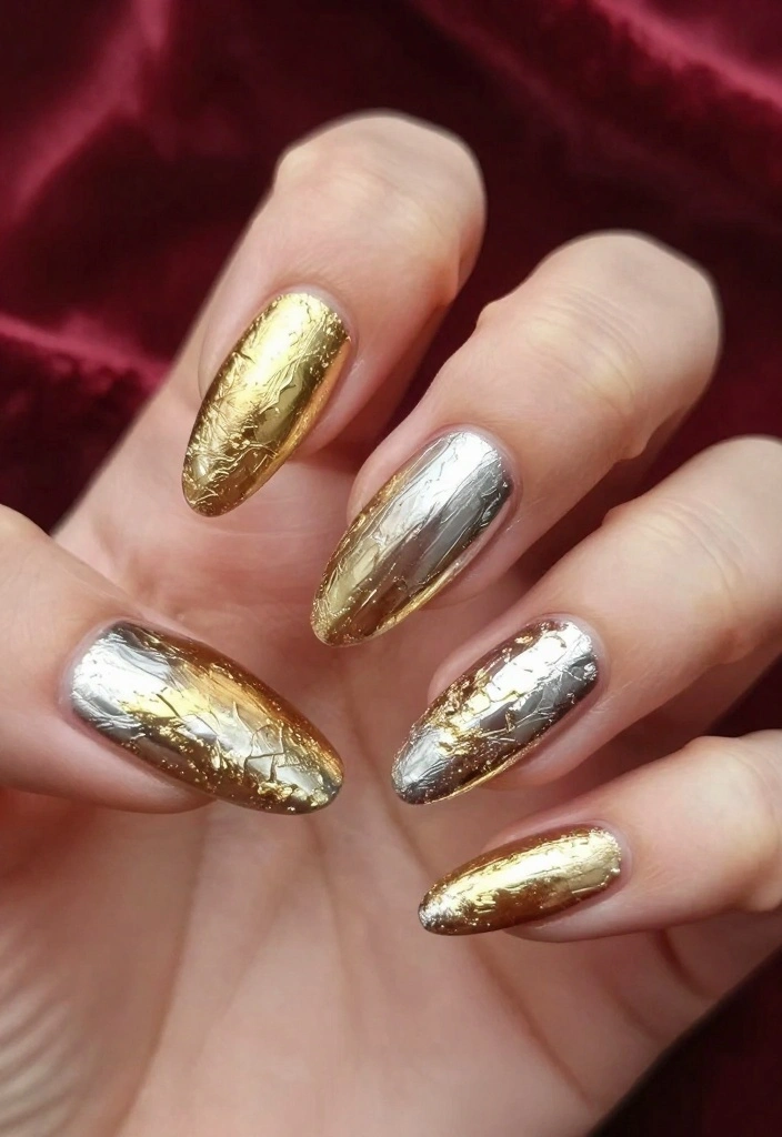 9 Chic Quick Nail Art Designs That’ll Save You Time and Look Fabulous! - 8. Metallic Foil Nails 1