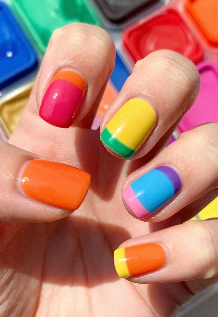 9 Chic Quick Nail Art Designs That’ll Save You Time and Look Fabulous! - 9. Color Block Chic 1
