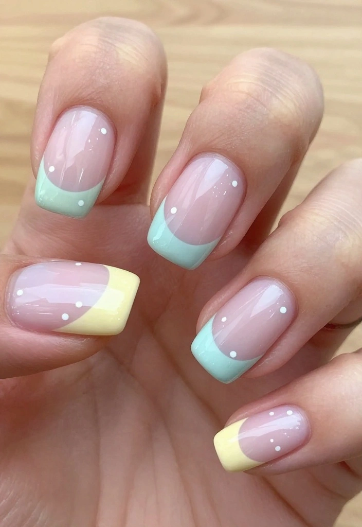9 Cute Short Coffin Acrylic Nails Ideas That Are Perfect for Everyday Wear (Check Out #3!) - 2. Whimsical Pastel Tips 1