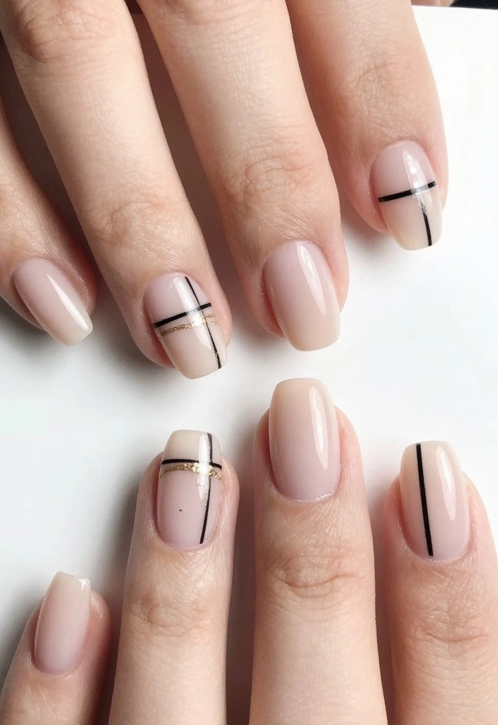 9 Cute Short Coffin Acrylic Nails Ideas That Are Perfect for Everyday Wear (Check Out #3!) - 8. Minimalist Lines 1