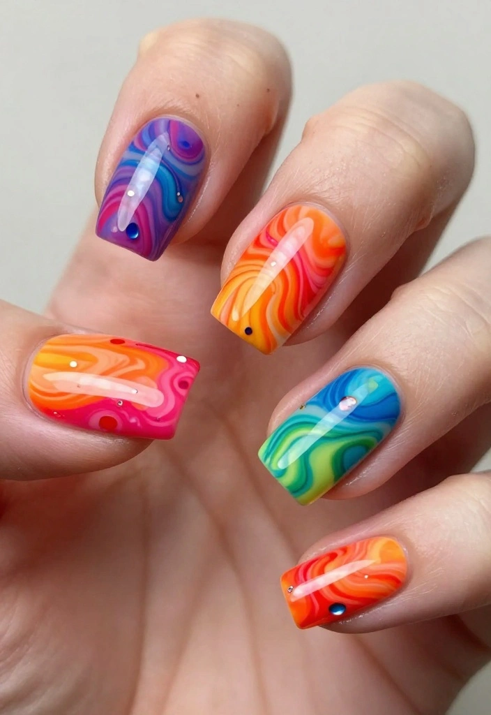 9 Elegant Marble Nail Designs That Will Turn Heads (Discover #2!) - 2. Bold Color Marble 1