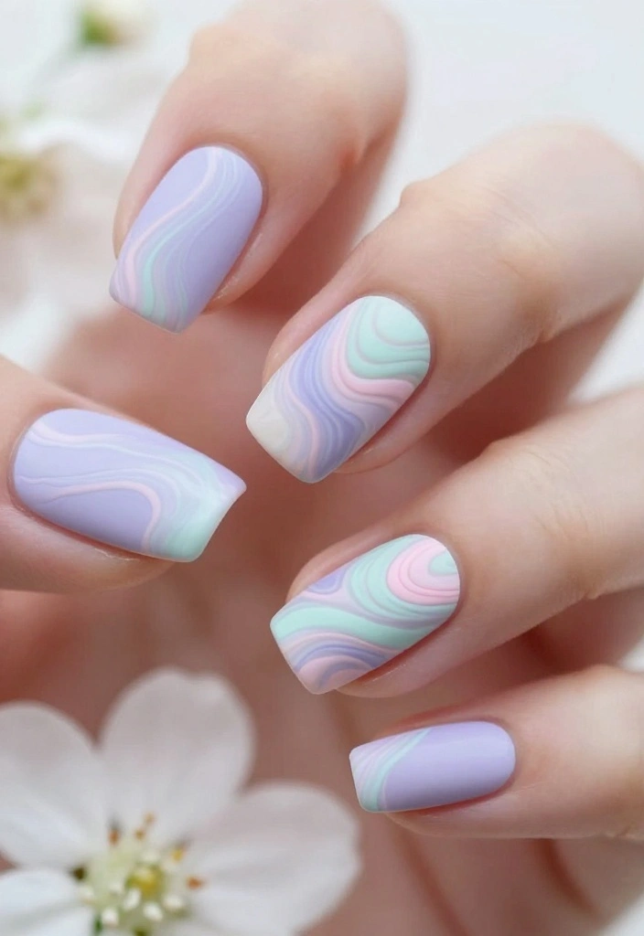 9 Elegant Marble Nail Designs That Will Turn Heads (Discover #2!) - 3. Soft Pastel Marble 1