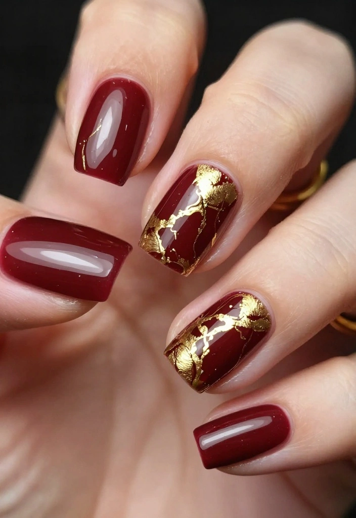 9 Elegant Marble Nail Designs That Will Turn Heads (Discover #2!) - 4. Gold Marble Accents 1