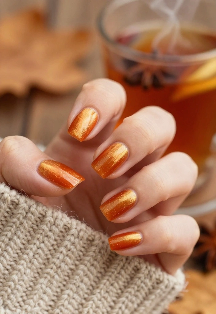 9 Fall Cat Eye Nails That Will Transform Your Mani! - 1. Burnt Orange Glow 1