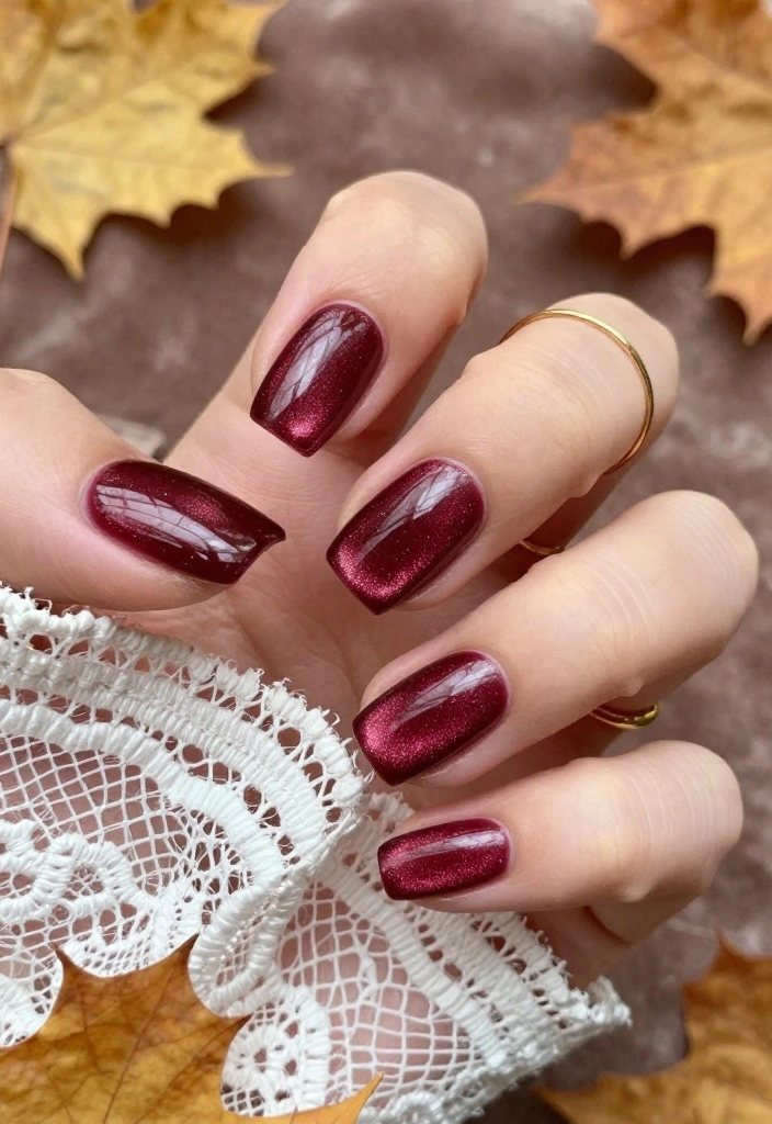 9 Fall Cat Eye Nails That Will Transform Your Mani! - 2. Deep Burgundy Elegance 1