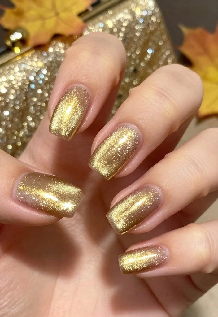 9 Fall Cat Eye Nails That Will Transform Your Mani! - 3. Golden Goddess 1