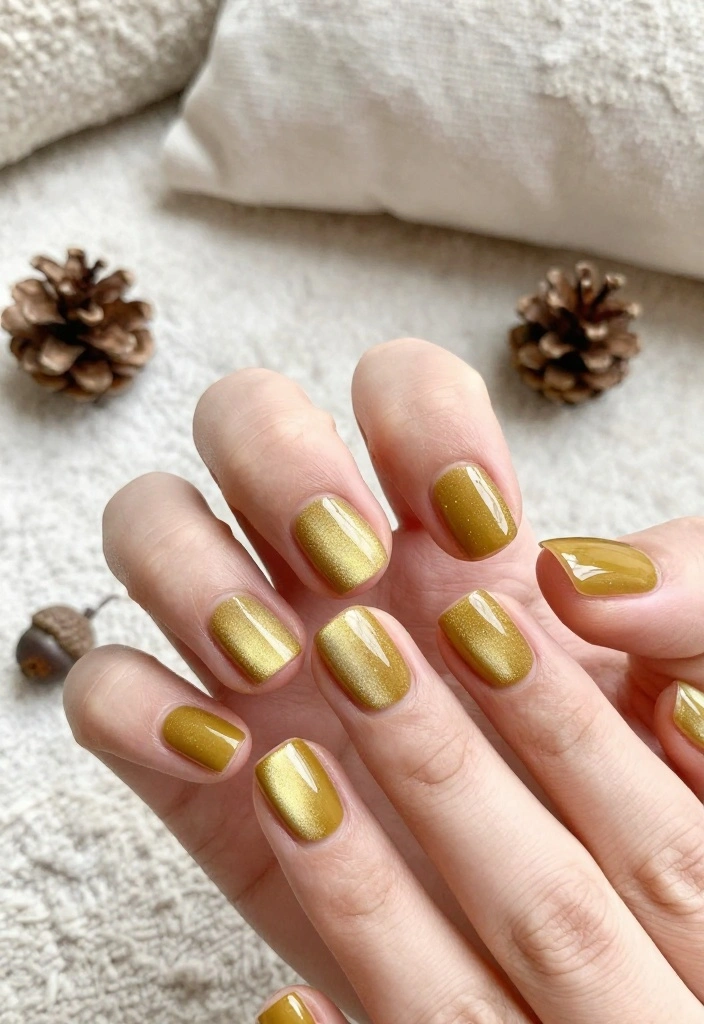 9 Fall Cat Eye Nails That Will Transform Your Mani! - 5. Muted Mustard Magic 1