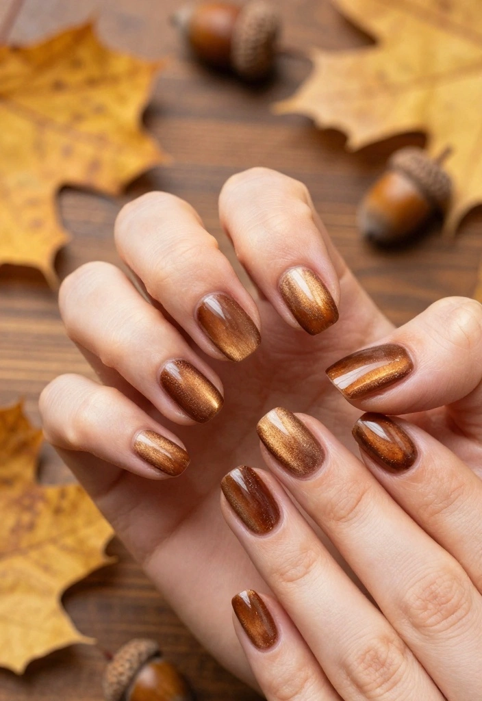 9 Fall Cat Eye Nails That Will Transform Your Mani! - 8. Rustic Brown Beauty 1