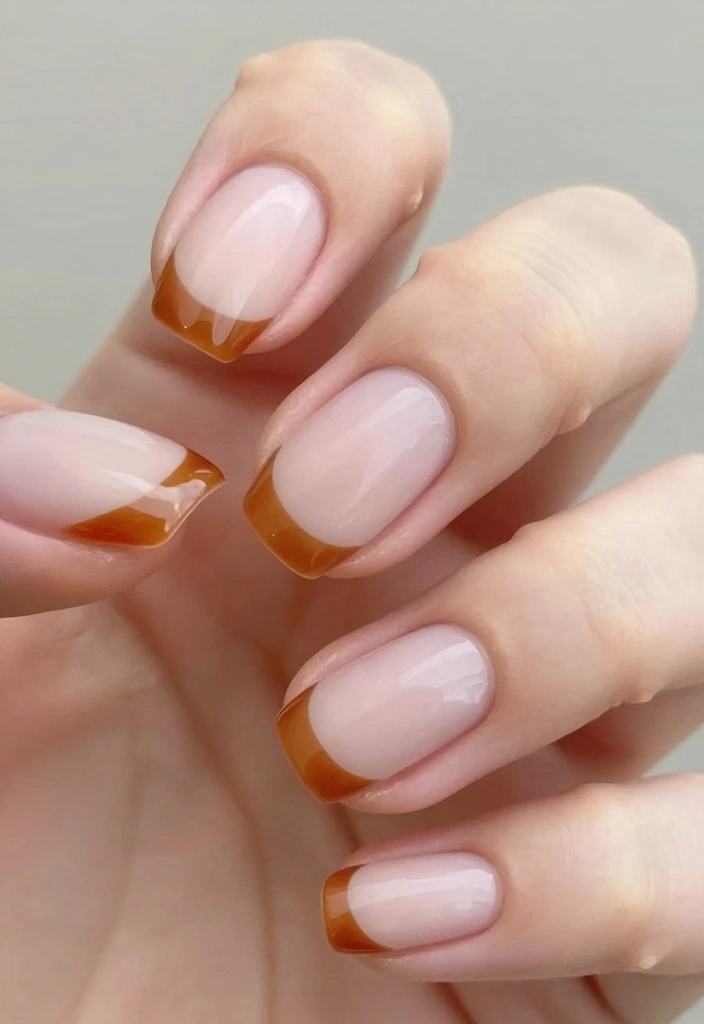 9 Ideas to Perfect Amber Nails for Radiant Fall Glam! - 7. Minimalist Amber Tips 1