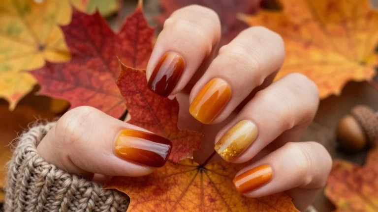 9 Ideas to Perfect Amber Nails for Radiant Fall Glam!