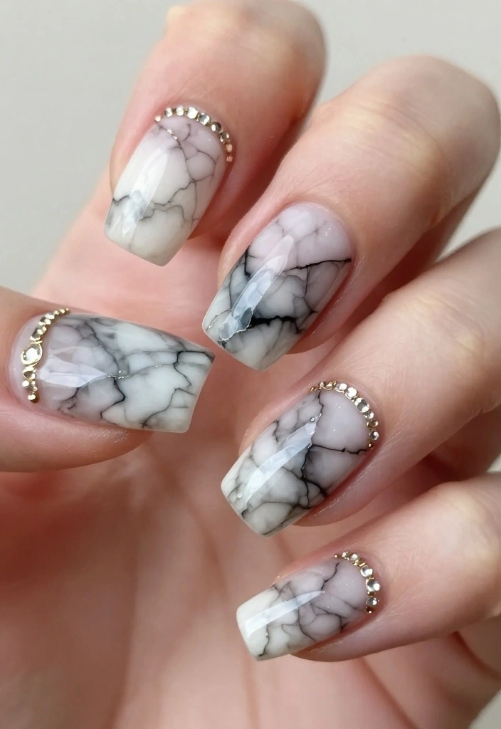 9 Perfect False Nails You NEED To See (Don’t Skip #5!) - 7. Marble Effect 1