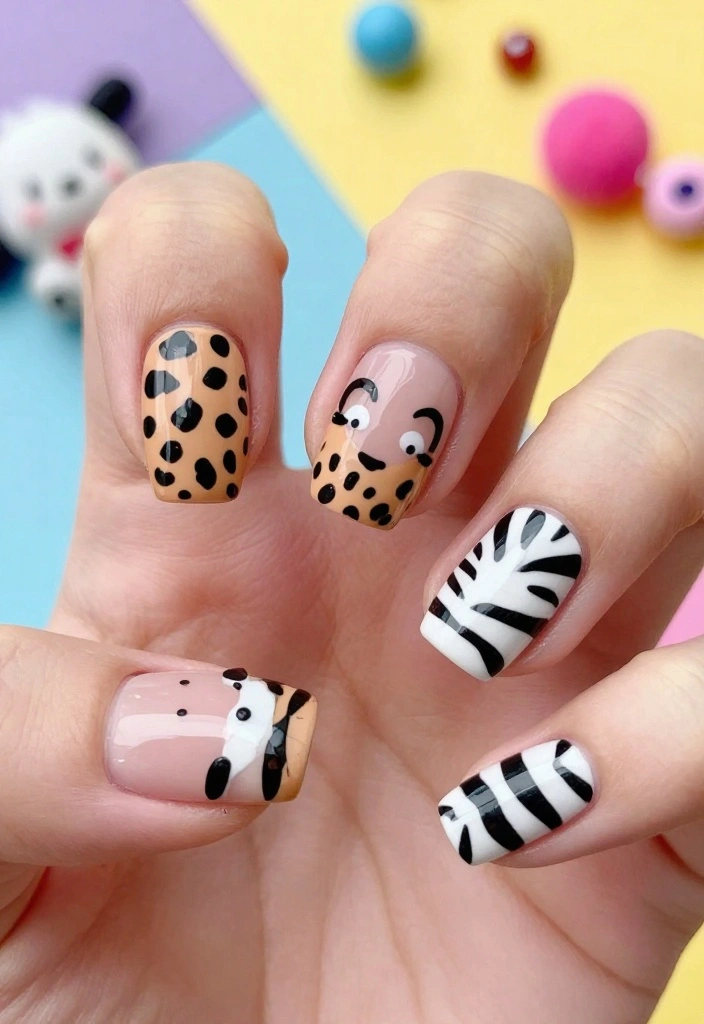 9 Perfect False Nails You NEED To See (Don’t Skip #5!) - 9. Cute Animal Prints 1