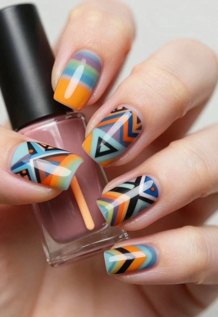 9 Trendy Professional Nails You Have to Try (Number #4 is a Hidden Gem!) - 2. Geometric Patterns 1
