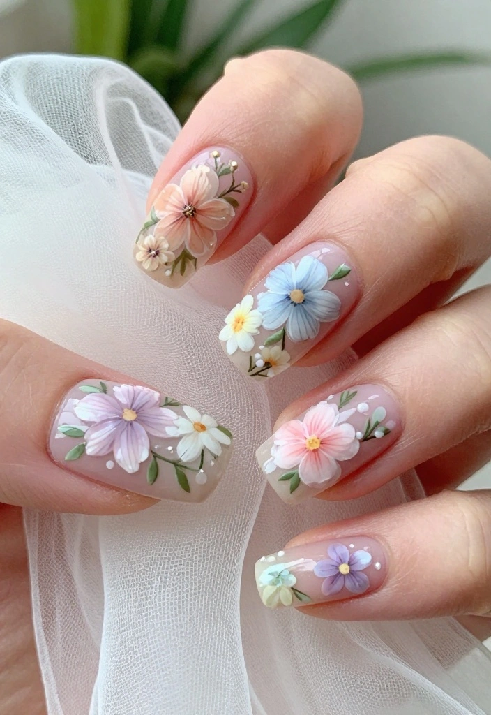 9 Trendy Professional Nails You Have to Try (Number #4 is a Hidden Gem!) - 8. Floral Designs 1