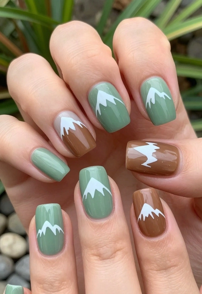 9 Unique Nail Shapes That Make Really Cute Nails Stand Out! - 9. Mountain Nails 1