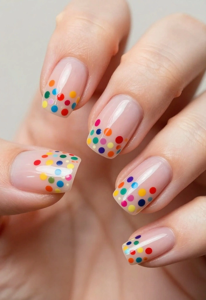 Confetti Nails Made Easy: 15 Simple Ideas for Beginners! ๐ - 1. Classic Rainbow Confetti 1