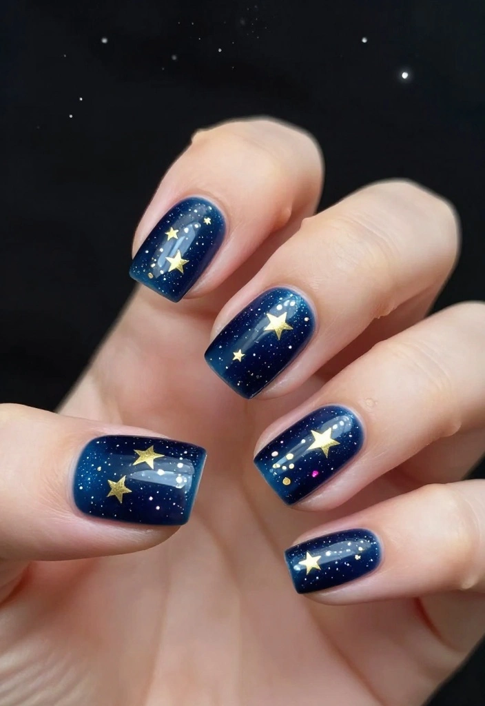 Confetti Nails Made Easy: 15 Simple Ideas for Beginners! ๐ - 13. Starry Night Confetti 1