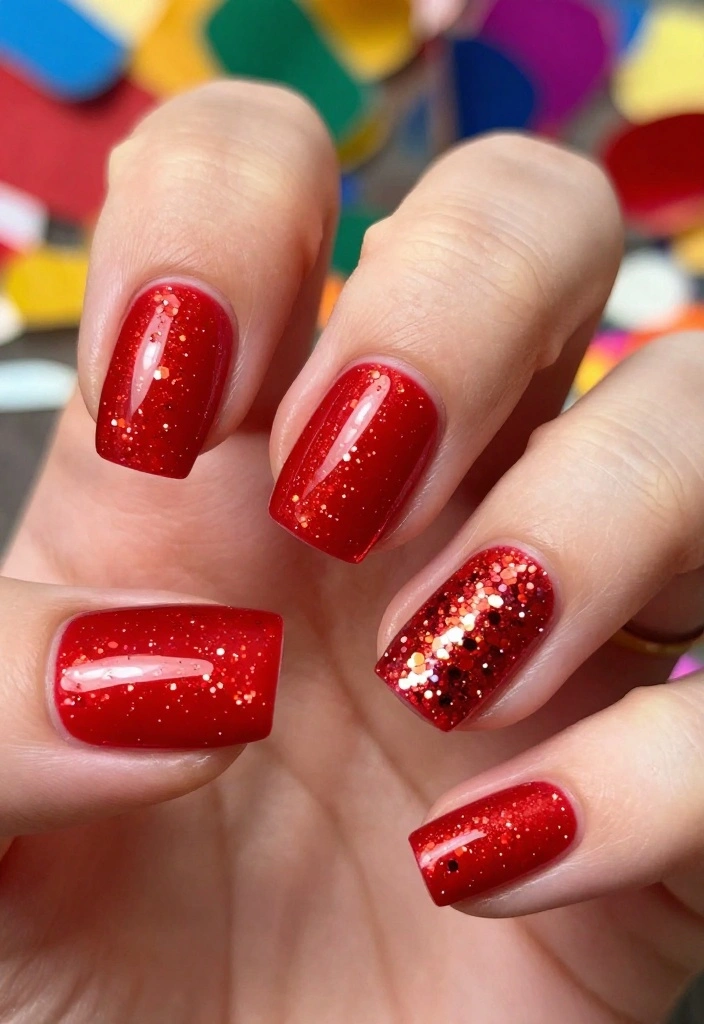 Confetti Nails Made Easy: 15 Simple Ideas for Beginners! ๐ - 4. Glitter Confetti Explosion 1