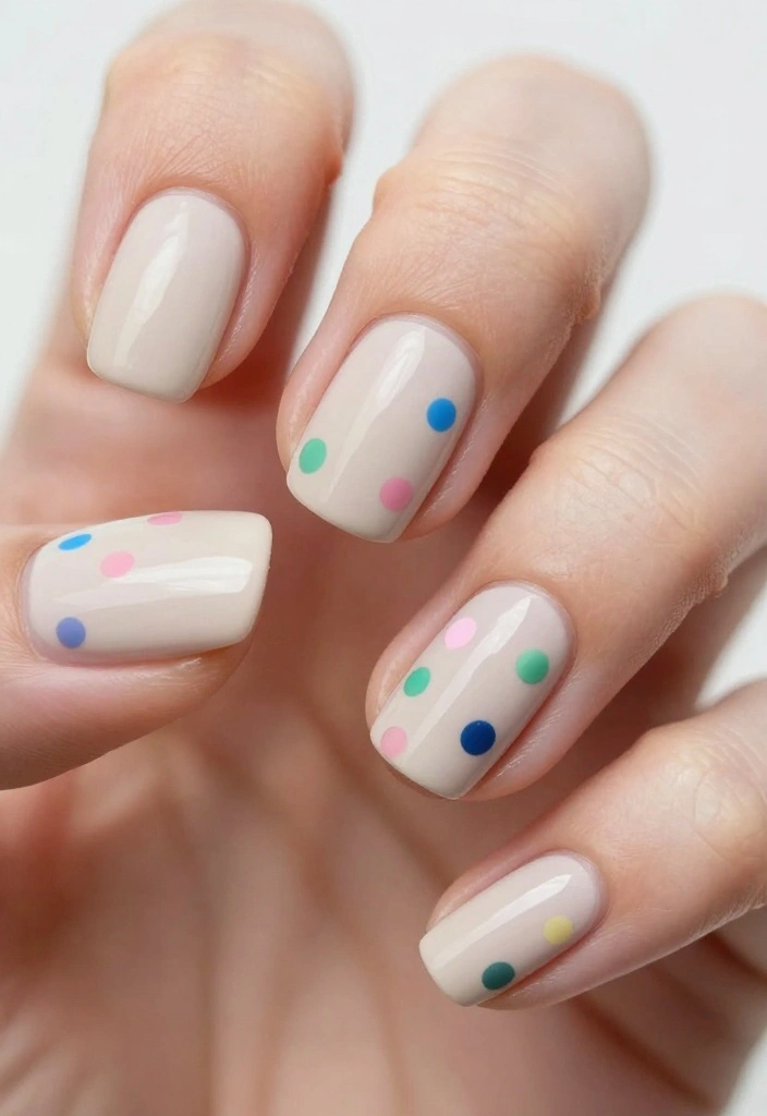 Confetti Nails Made Easy: 15 Simple Ideas for Beginners! ๐ - 6. Simple Dot Confetti 1