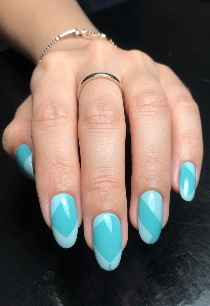 Create Your Own Aqua Nails: 10 DIY Ideas That Are a Breeze! - 9. Aqua Negative Space 1