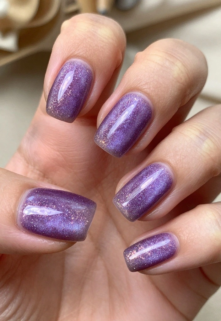 Creative Nail Art Ideas: 14 Purple Cat Eye Nails That Are Sure to Inspire You! - 11. Textured Finish 1