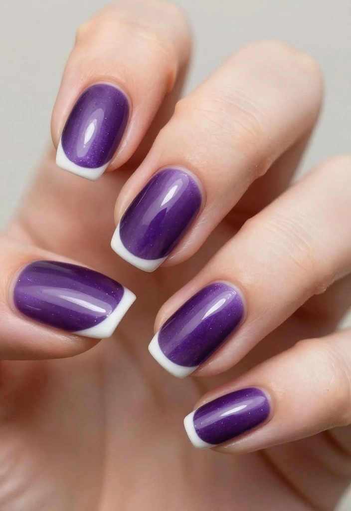 Creative Nail Art Ideas: 14 Purple Cat Eye Nails That Are Sure to Inspire You! - 13. Elegant French Tips 1