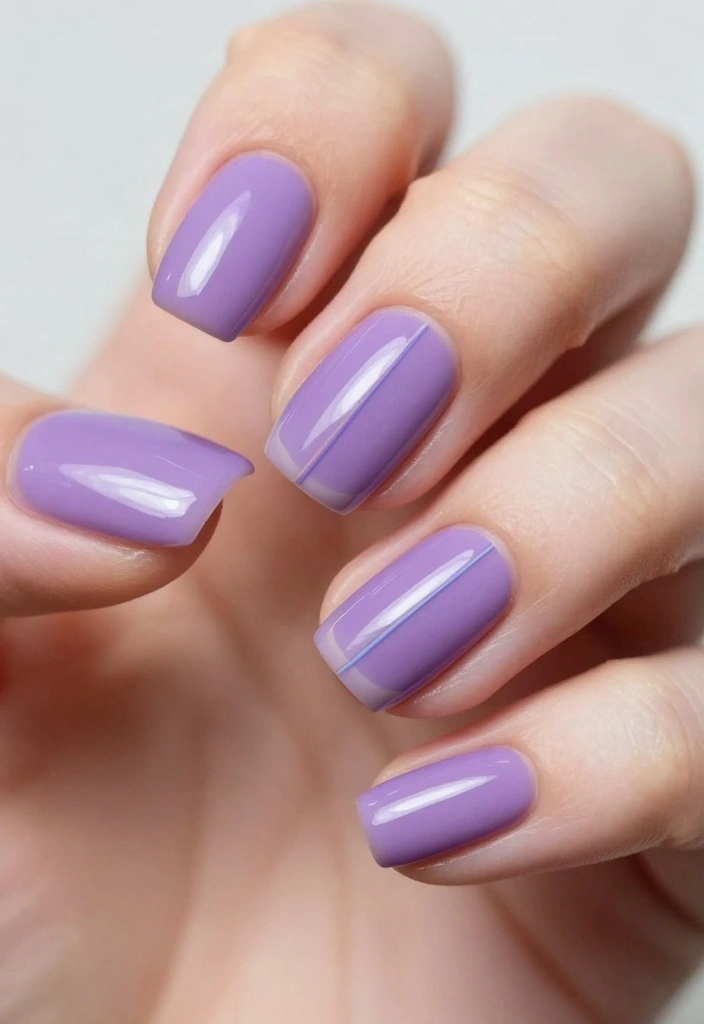 Creative Nail Art Ideas: 14 Purple Cat Eye Nails That Are Sure to Inspire You! - 6. Minimalist Lines 1