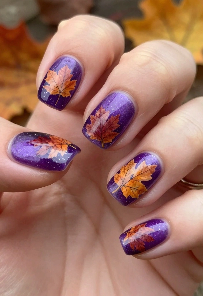 Creative Nail Art Ideas: 14 Purple Cat Eye Nails That Are Sure to Inspire You! - 9. Seasonal Themes 1