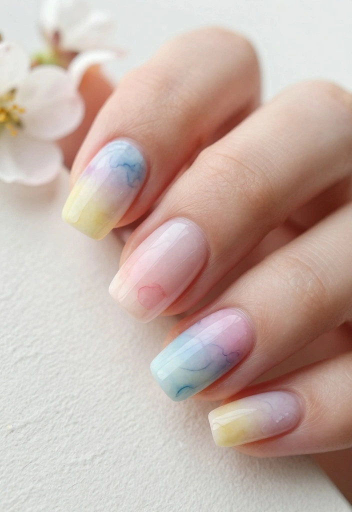 Discover 14 Hottest Spring Pastel Nail Ideas That Fashionistas Swear By! - 12. Pastel Watercolor Nails 1