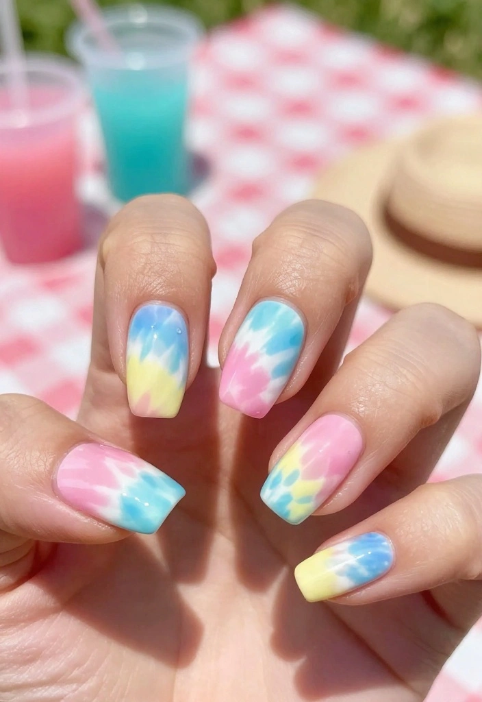 Discover 14 Hottest Spring Pastel Nail Ideas That Fashionistas Swear By! - 5. Tie-Dye Nails 1