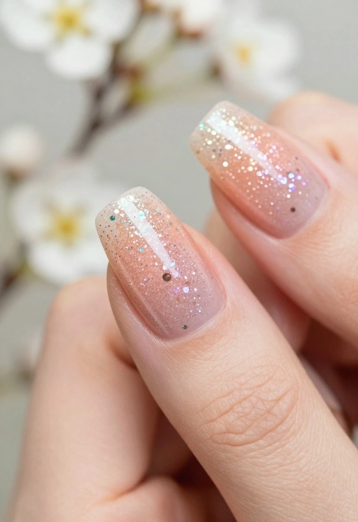 Discover 14 Hottest Spring Pastel Nail Ideas That Fashionistas Swear By! - 6. Glittery Pastel Tips 1