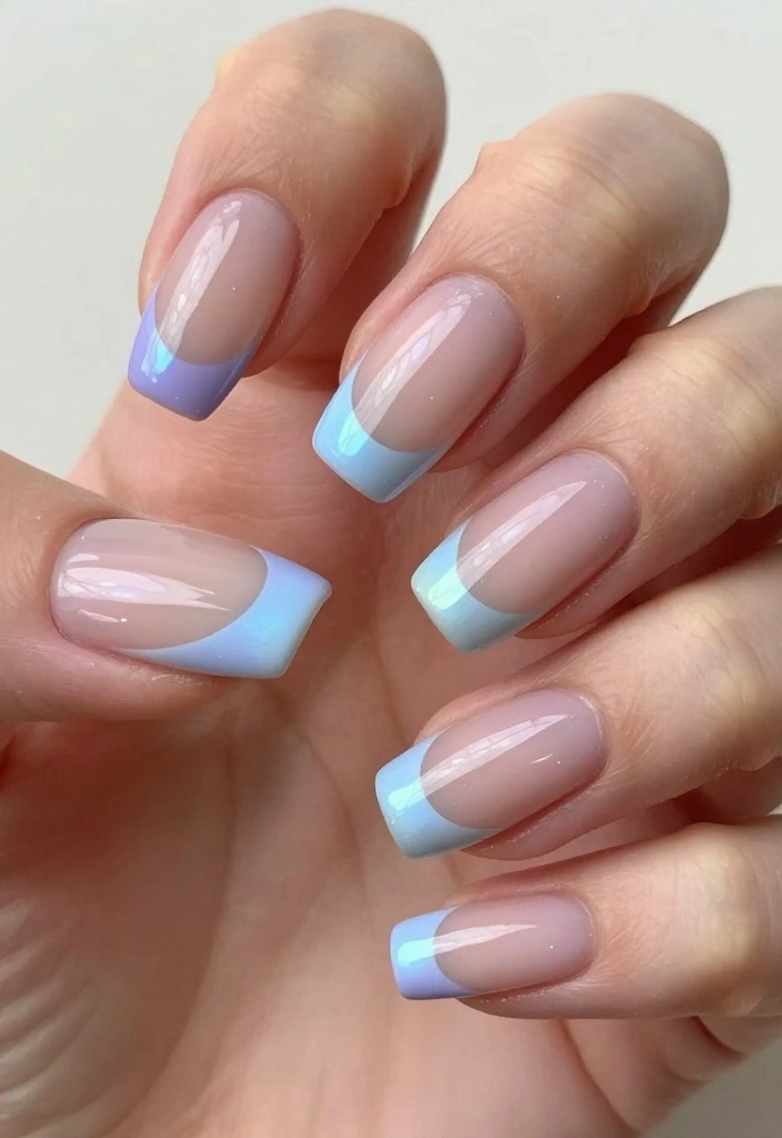 Discover the Hottest Color Palettes with 11 Gorgeous Aurora Nails Styles! - 11. Elegant French Twist 1