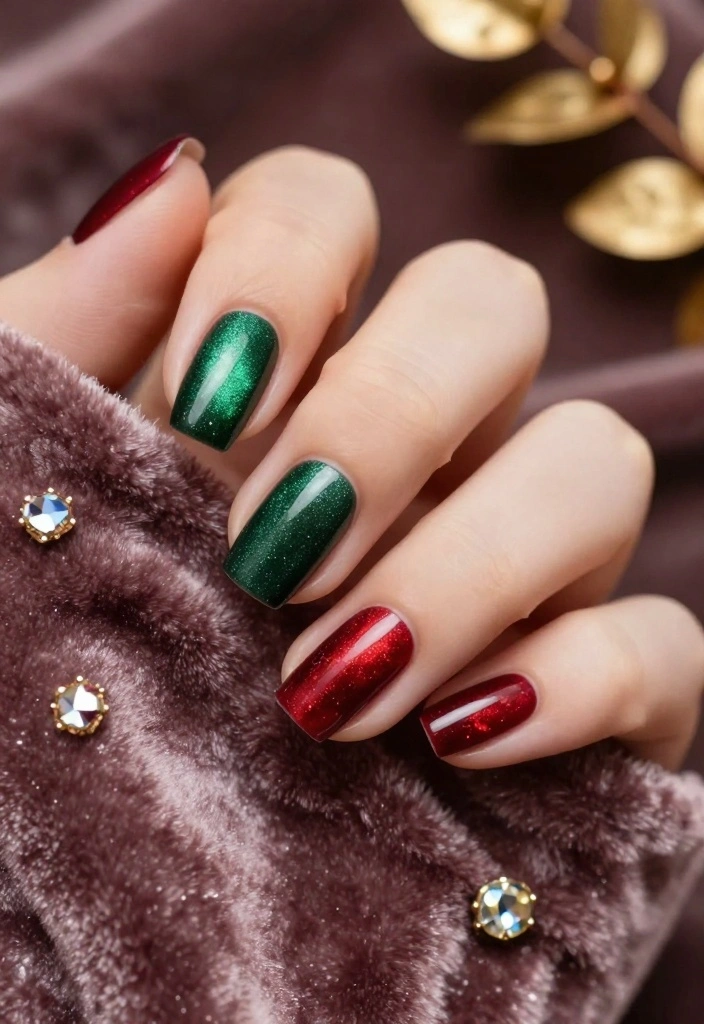 Get Ready for Fall: 14 Cateye Nail Designs That Are All the Rage Right Now! - 2. Jewel Toned Elegance 1