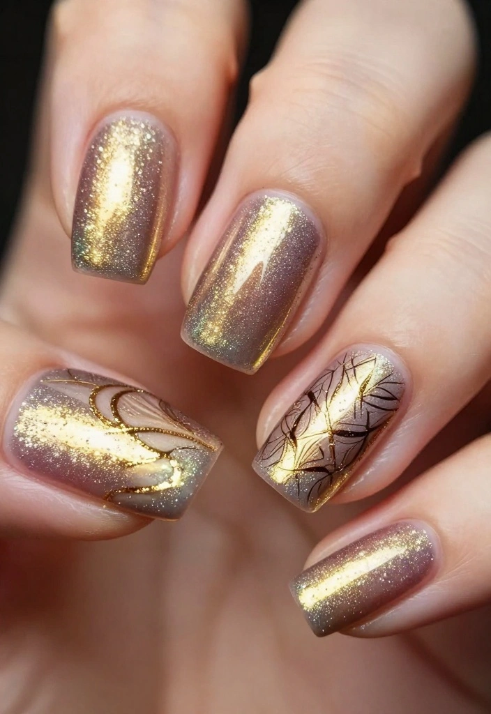Get Ready for Fall: 14 Cateye Nail Designs That Are All the Rage Right Now! - 8. Metallic Magic 1