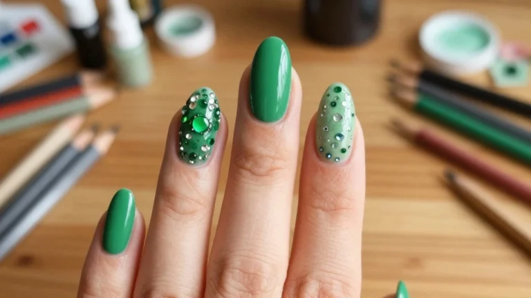 Master the Art: 10 Inspirations for Perfecting Your Green Acrylic Nails at Home!