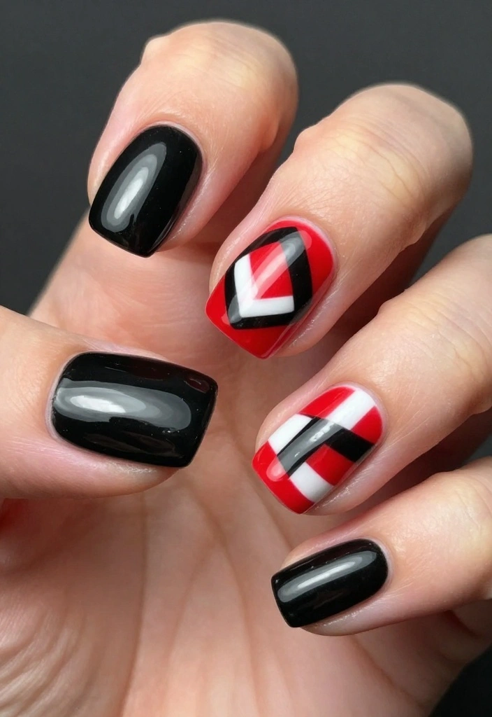 Steal These 12 Ballet Nails Looks from the Stars! - 4. Geometric Patterns for the Bold 1