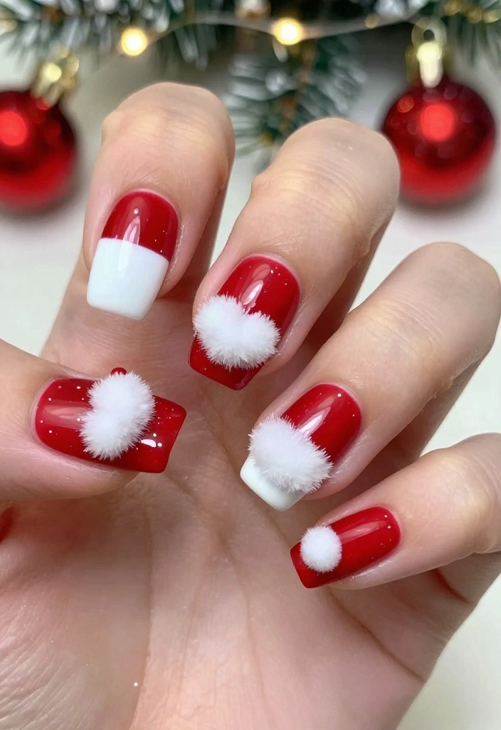 The Ultimate Guide to Santa Nails: 10 Designs to Spread Holiday Cheer! - 2. Santa Hat Tips 1