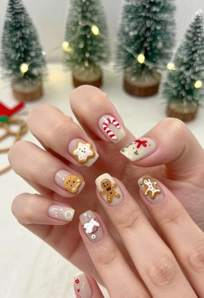 The Ultimate Guide to Santa Nails: 10 Designs to Spread Holiday Cheer! - 3. Juicy Christmas Treats 1