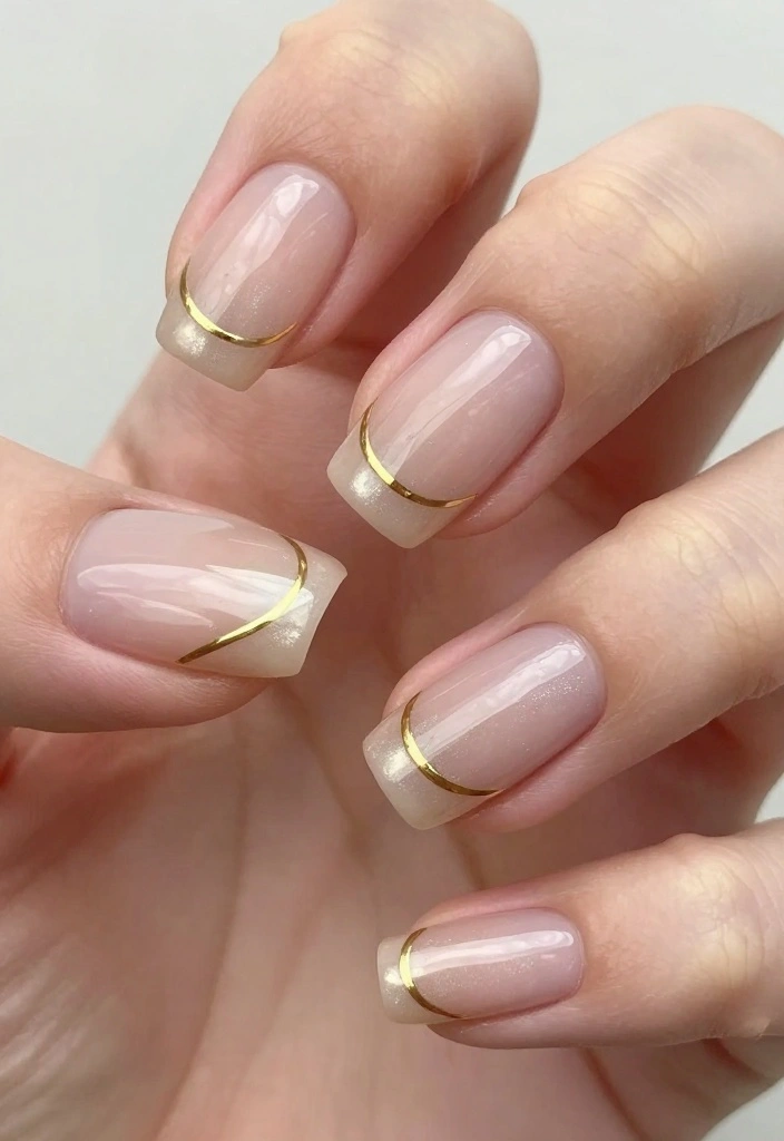 Transform Your Look with These 8 Breathtaking Gold Cat Eye Nail Designs! - 6. Negative Space Gold Cat Eye 1