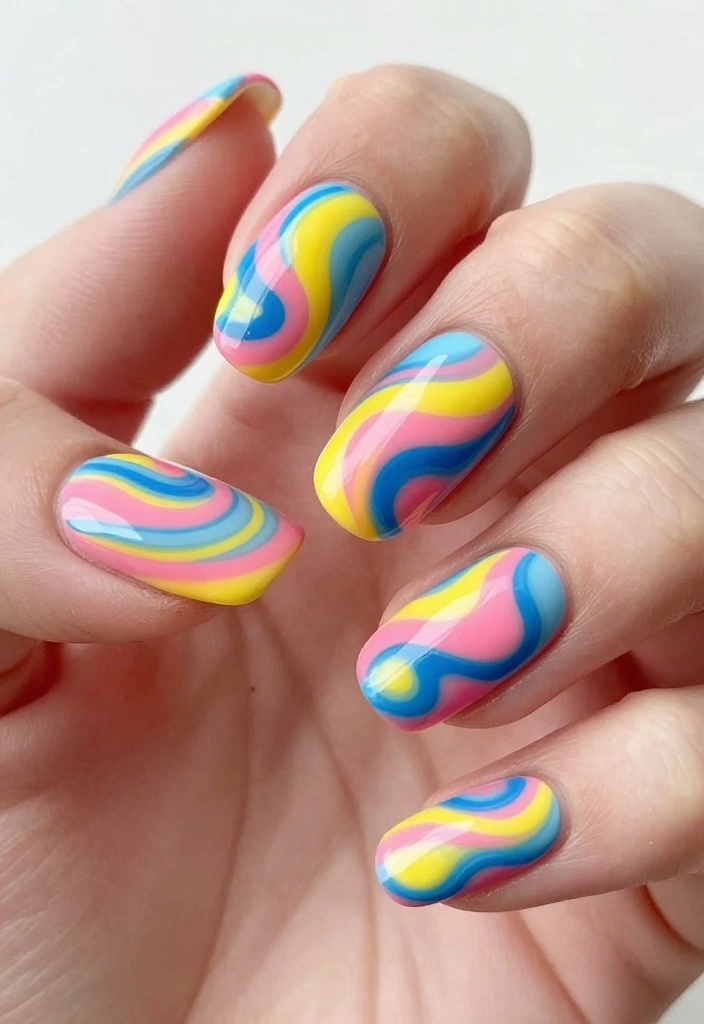 Unlock Your Creativity with These 11 Latest Nail Trends (You Won't Believe #2!) - 1. Vibrant Swirls 1