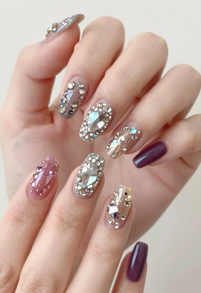 Unlock Your Creativity with These 11 Latest Nail Trends (You Won't Believe #2!) - 5. Crystal Accents 1